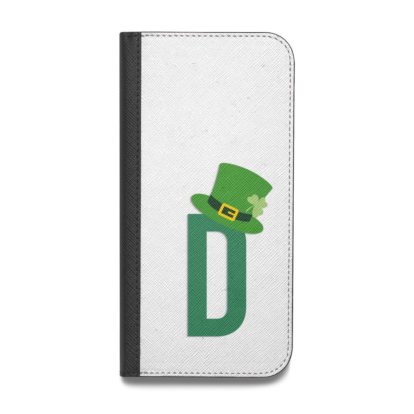 Leprechaun Hat Custom Monogram Vegan Leather Flip iPhone Case