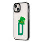 Leprechaun Hat Custom Monogram iPhone 13 Black Impact Case Side Angle on Silver phone