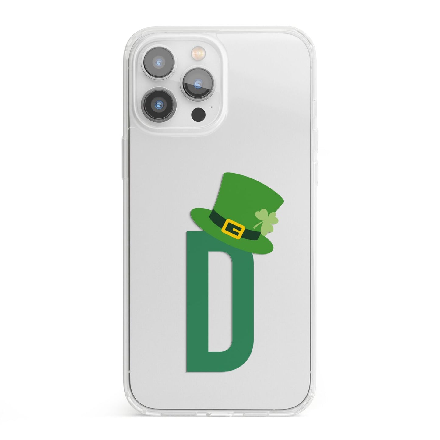 Leprechaun Hat Custom Monogram iPhone 13 Pro Max Clear Bumper Case