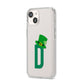 Leprechaun Hat Custom Monogram iPhone 14 Clear Tough Case Starlight Angled Image