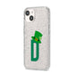 Leprechaun Hat Custom Monogram iPhone 14 Glitter Tough Case Starlight Angled Image