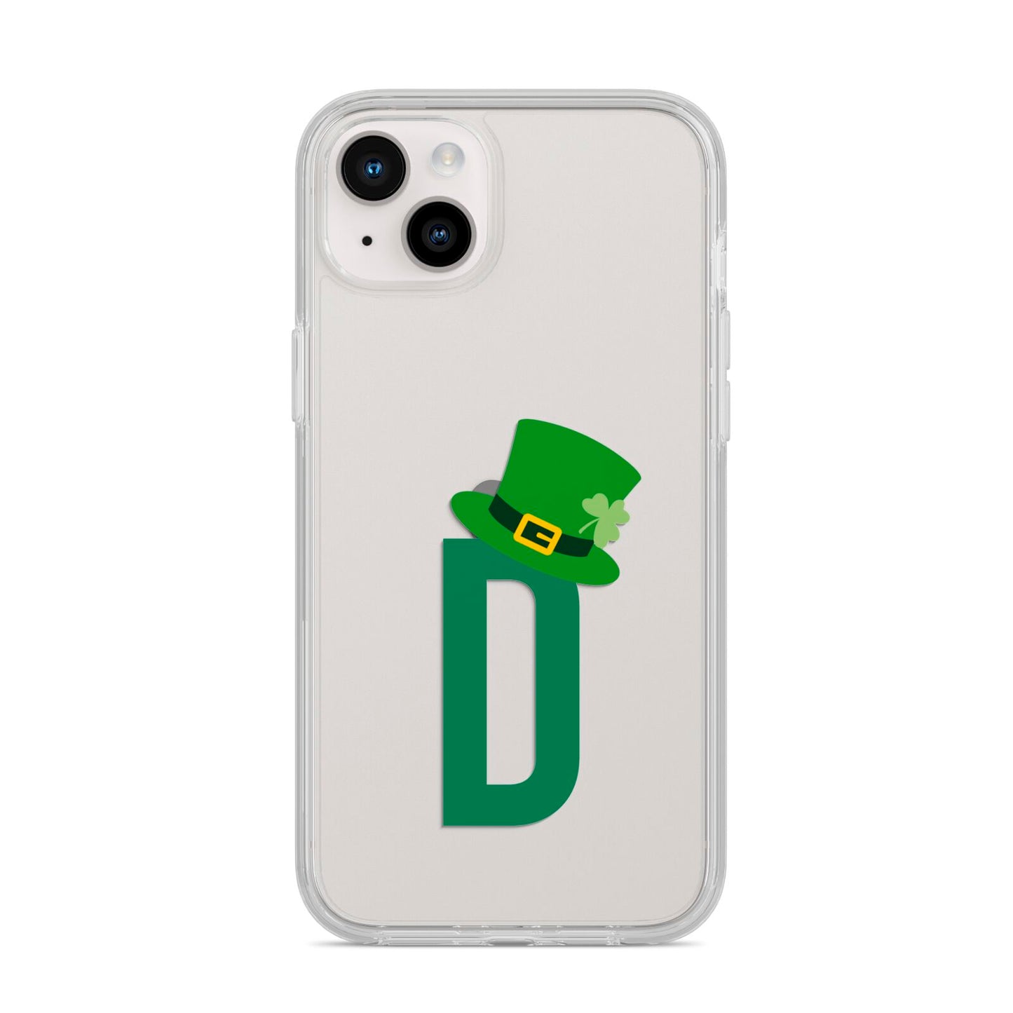 Leprechaun Hat Custom Monogram iPhone 14 Plus Clear Tough Case Starlight