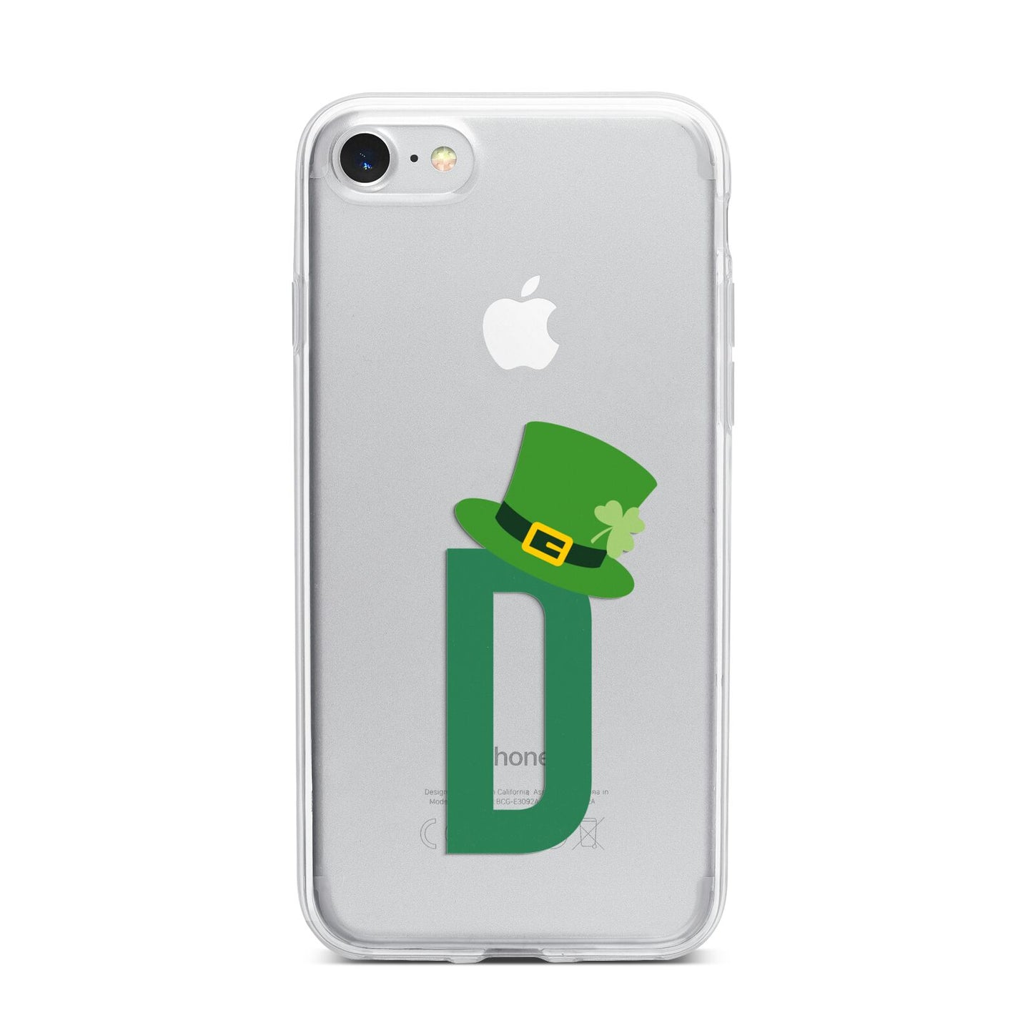 Leprechaun Hat Custom Monogram iPhone 7 Bumper Case on Silver iPhone