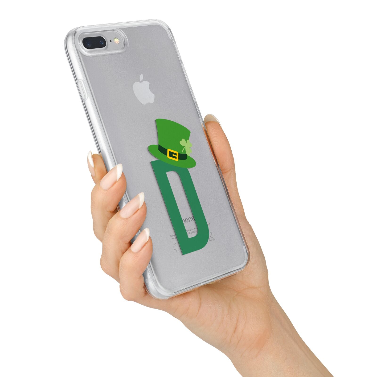 Leprechaun Hat Custom Monogram iPhone 7 Plus Bumper Case on Silver iPhone Alternative Image