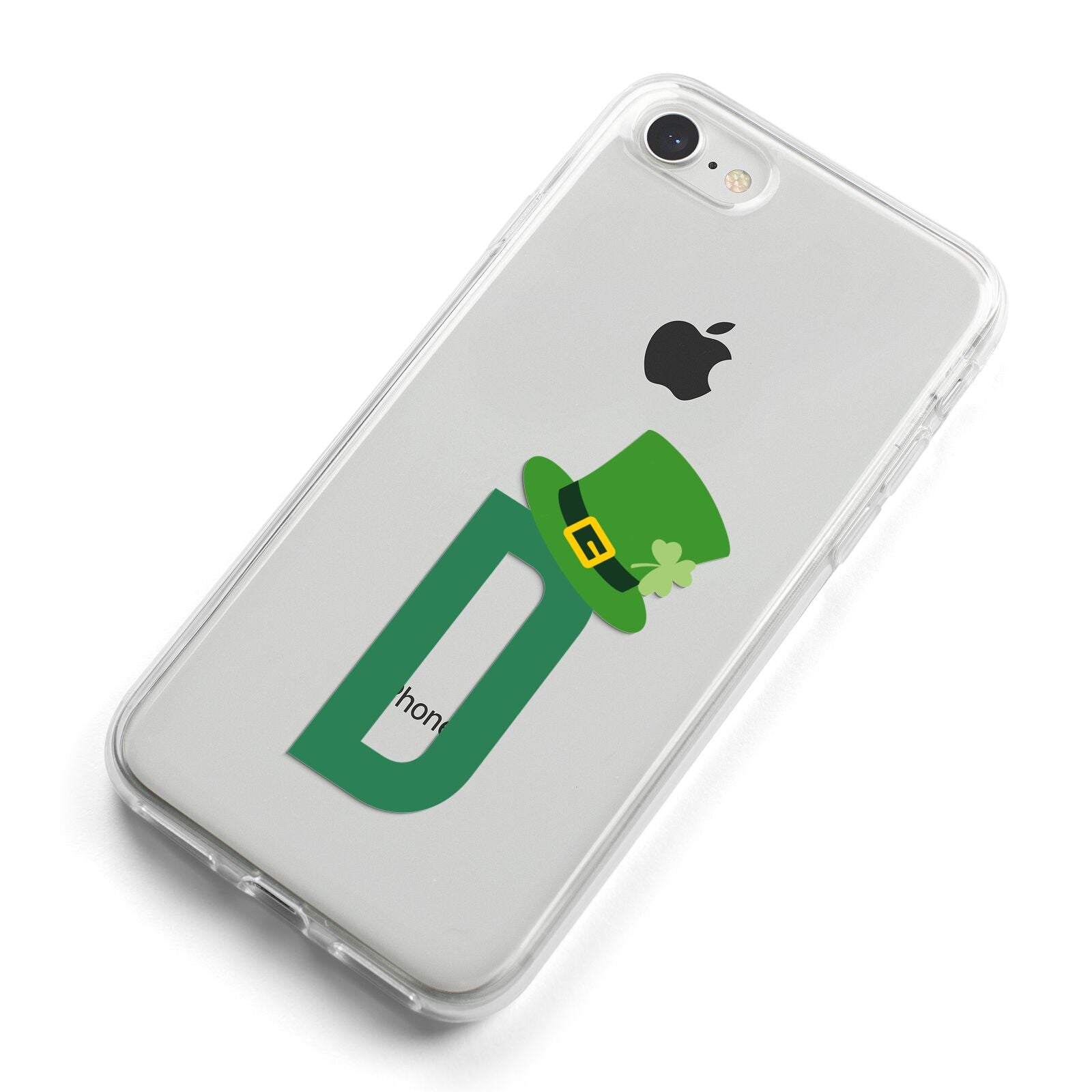 Leprechaun Hat Custom Monogram iPhone 8 Bumper Case on Silver iPhone Alternative Image