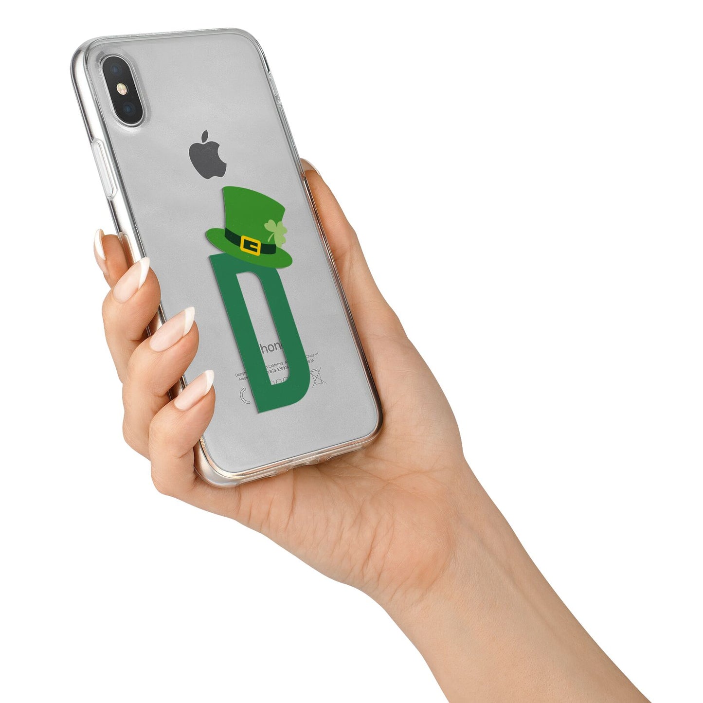 Leprechaun Hat Custom Monogram iPhone X Bumper Case on Silver iPhone Alternative Image 2