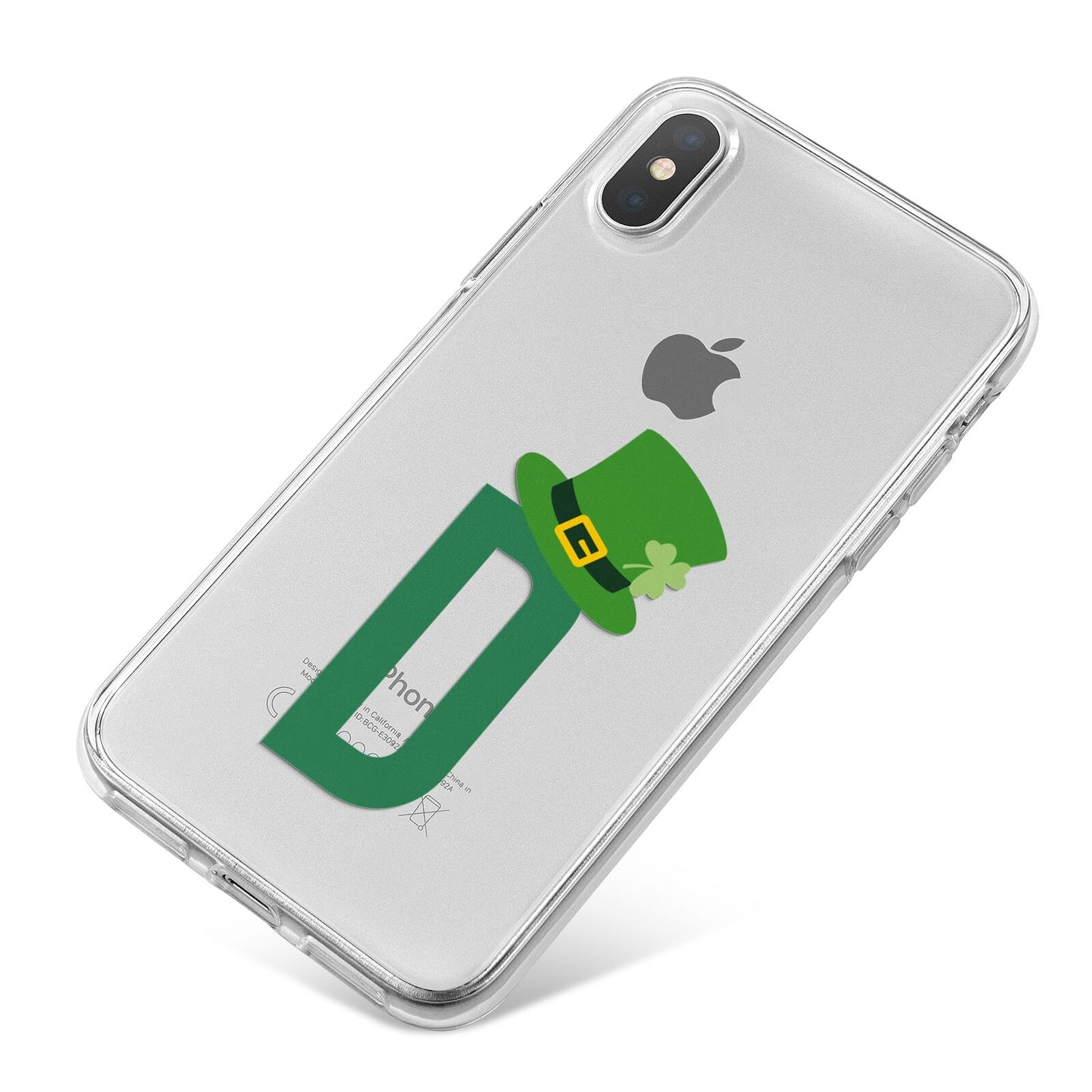 Leprechaun Hat Custom Monogram iPhone X Bumper Case on Silver iPhone