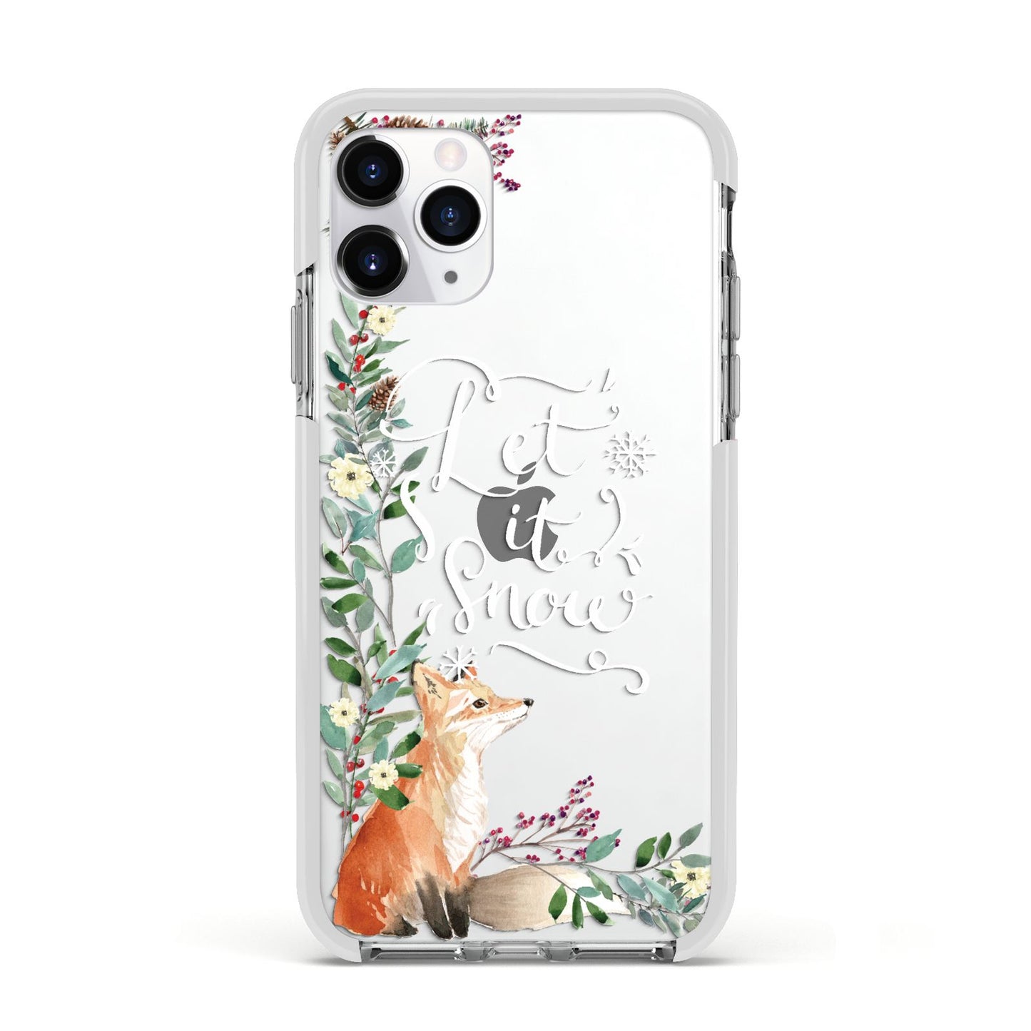 Let It Snow Christmas Apple iPhone 11 Pro in Silver with White Impact Case