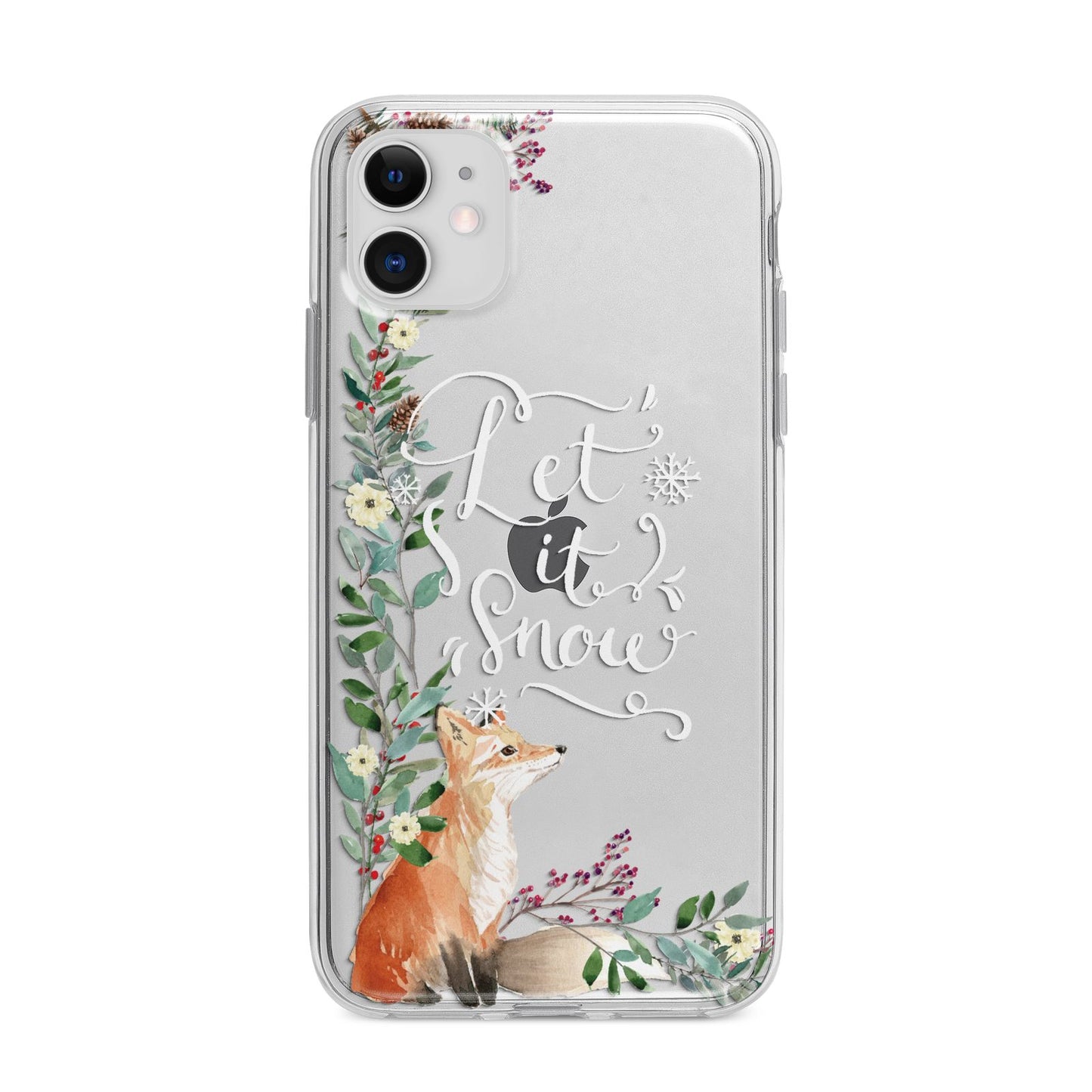 Let It Snow Christmas Apple iPhone 11 in White with Bumper Case