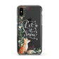 Let It Snow Christmas Apple iPhone Xs Impact Case Black Edge on Black Phone