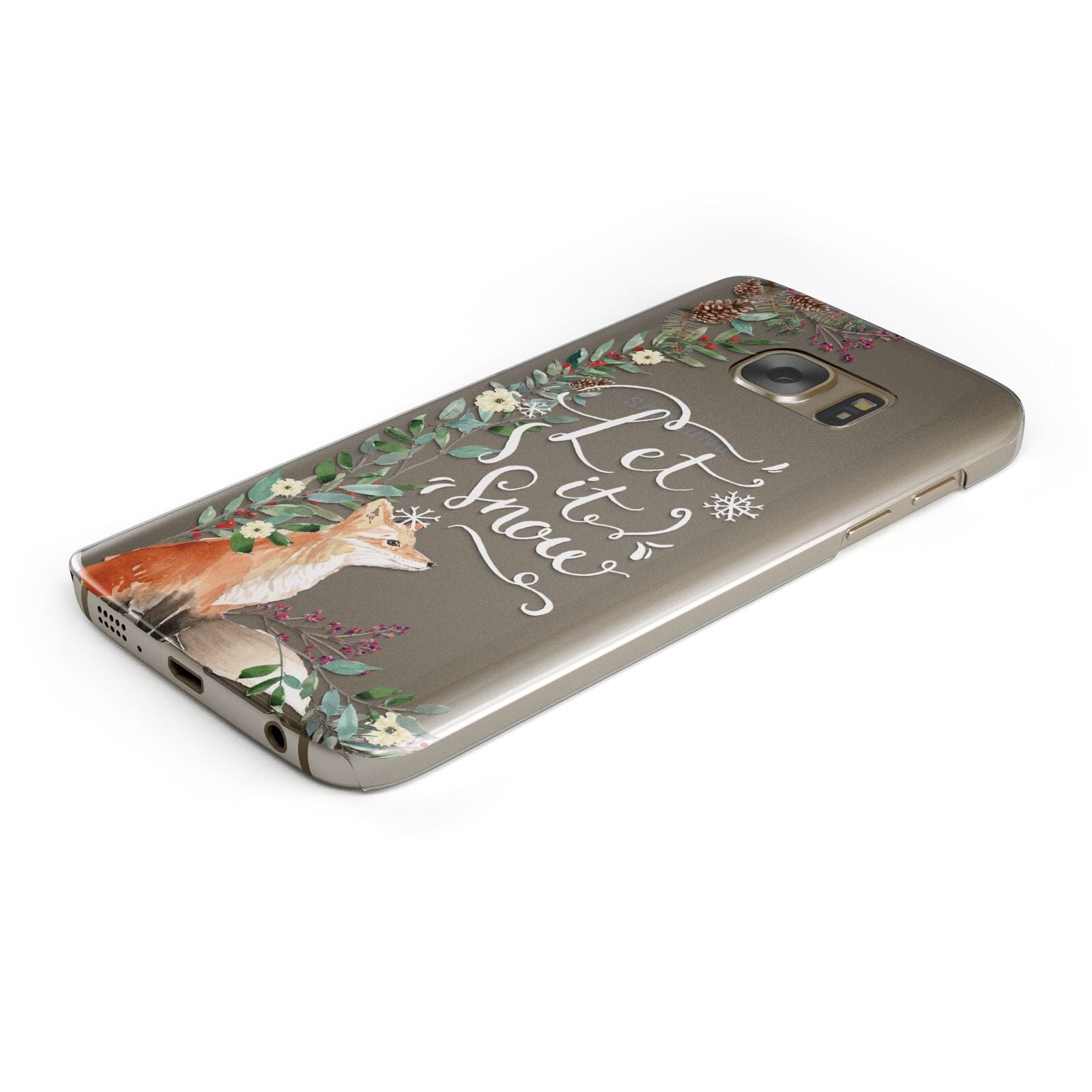 Let It Snow Christmas Protective Samsung Galaxy Case Angled Image