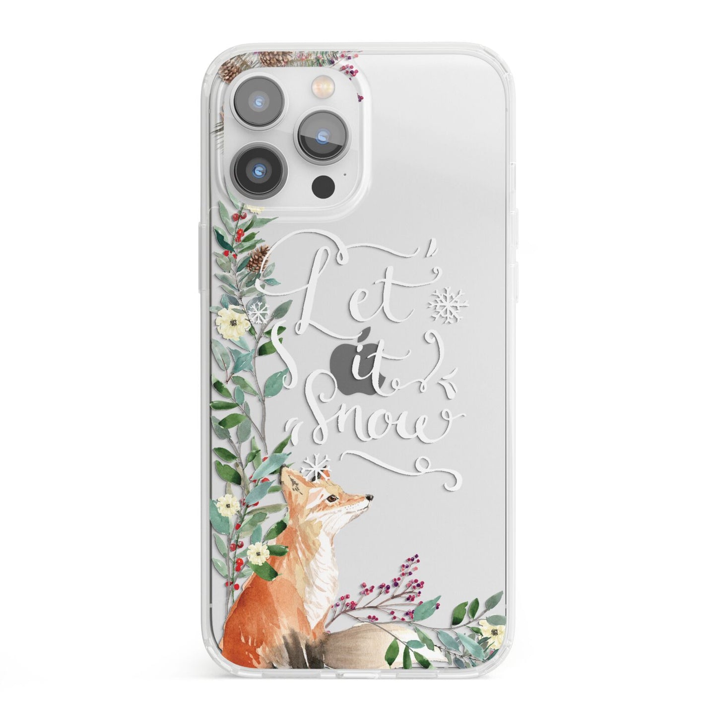 Let It Snow Christmas iPhone 13 Pro Max Clear Bumper Case