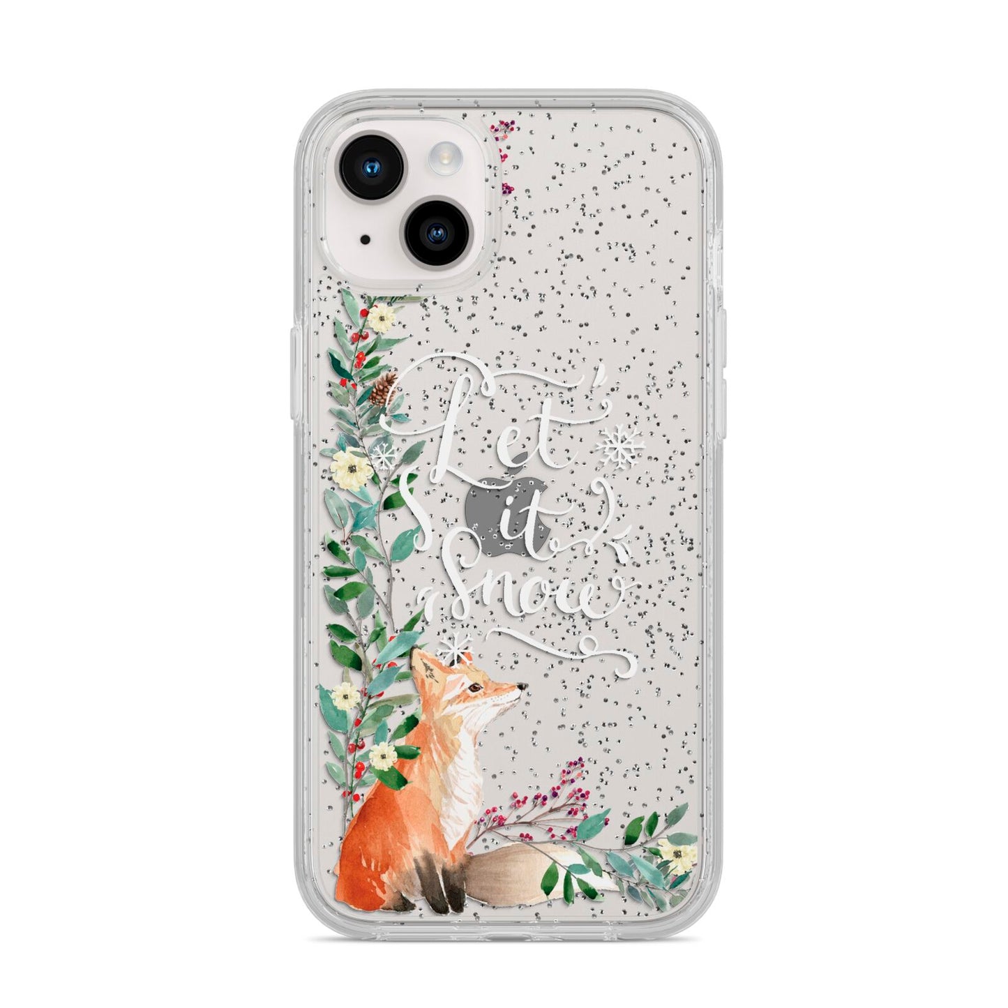 Let It Snow Christmas iPhone 14 Plus Glitter Tough Case Starlight