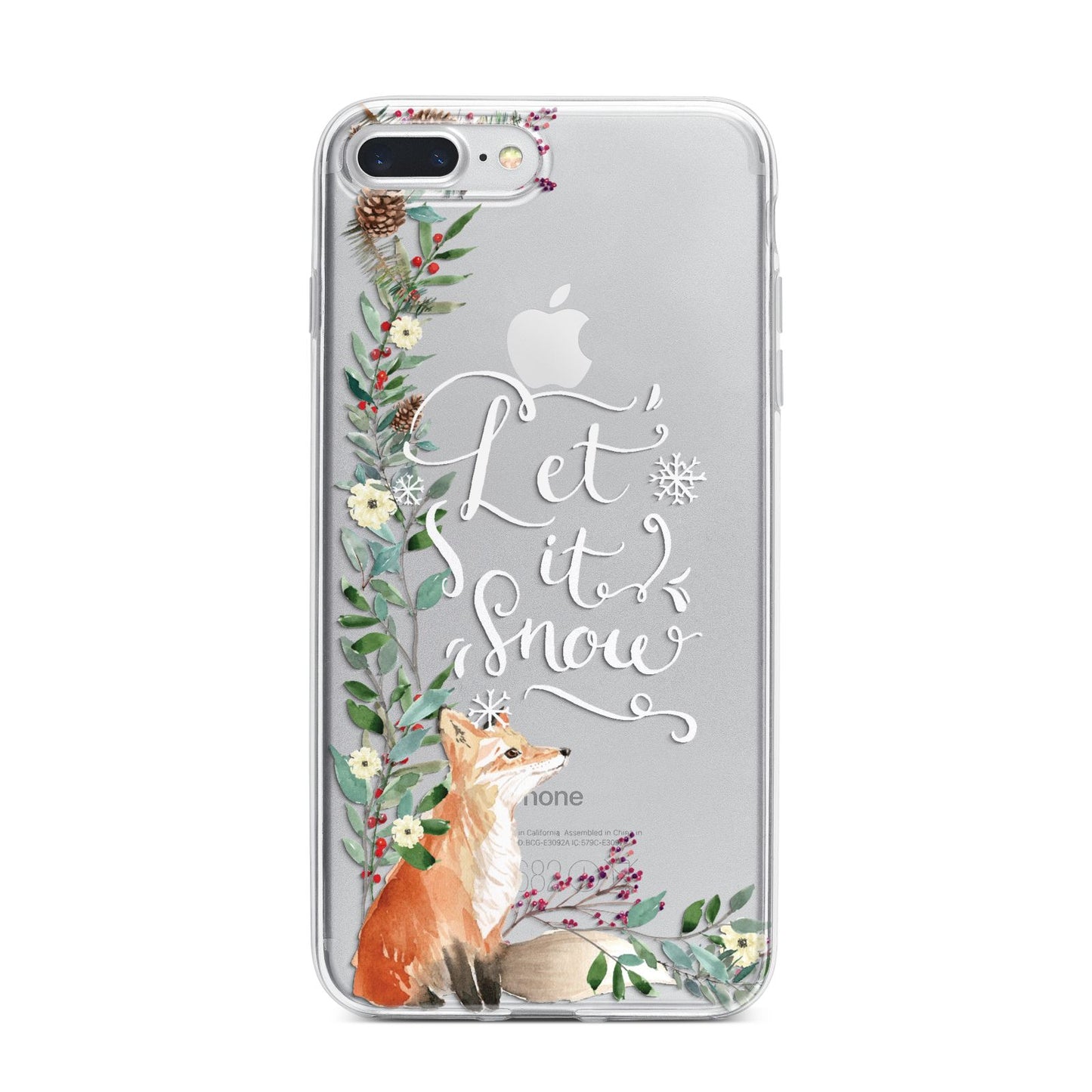 Let It Snow Christmas iPhone 7 Plus Bumper Case on Silver iPhone