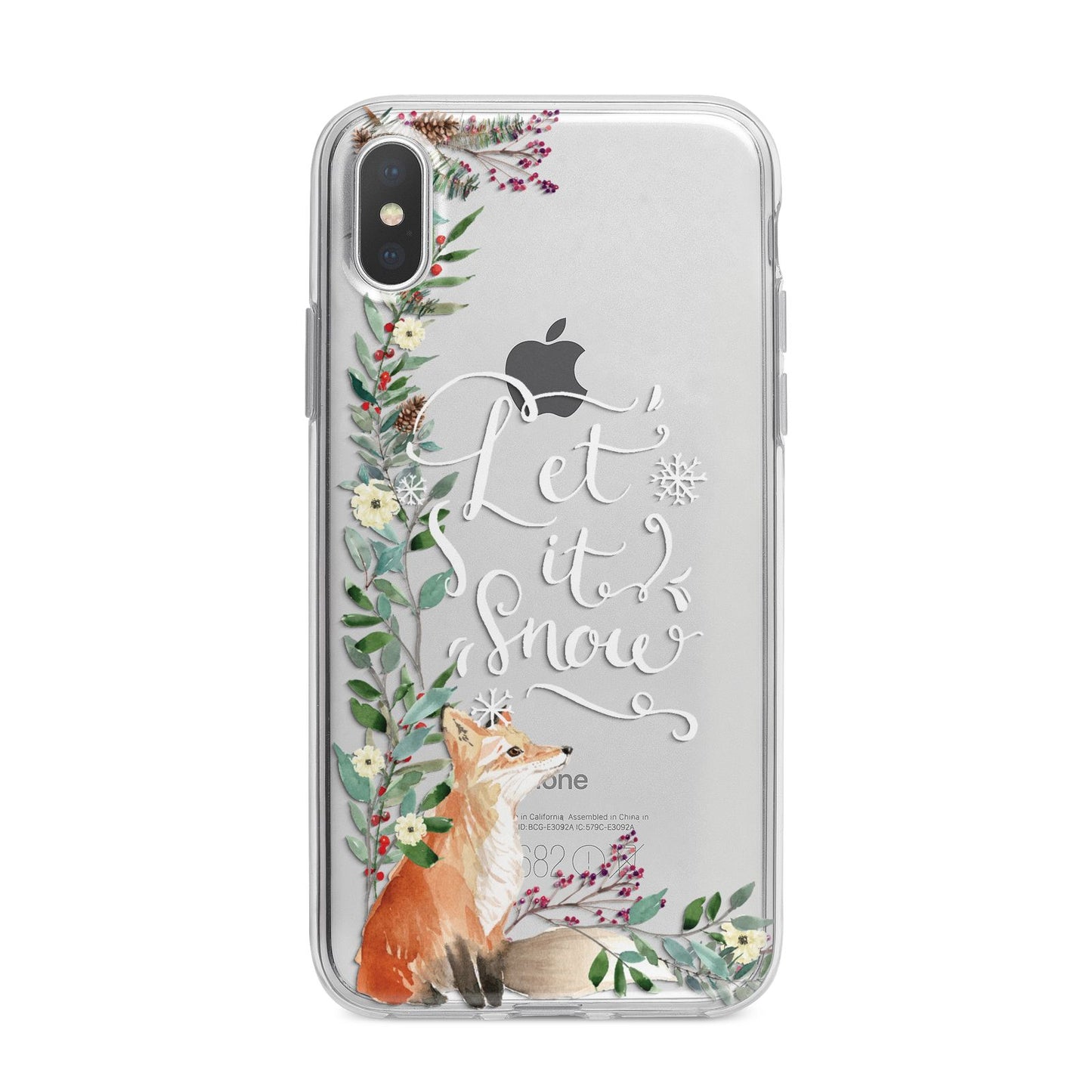 Let It Snow Christmas iPhone X Bumper Case on Silver iPhone Alternative Image 1