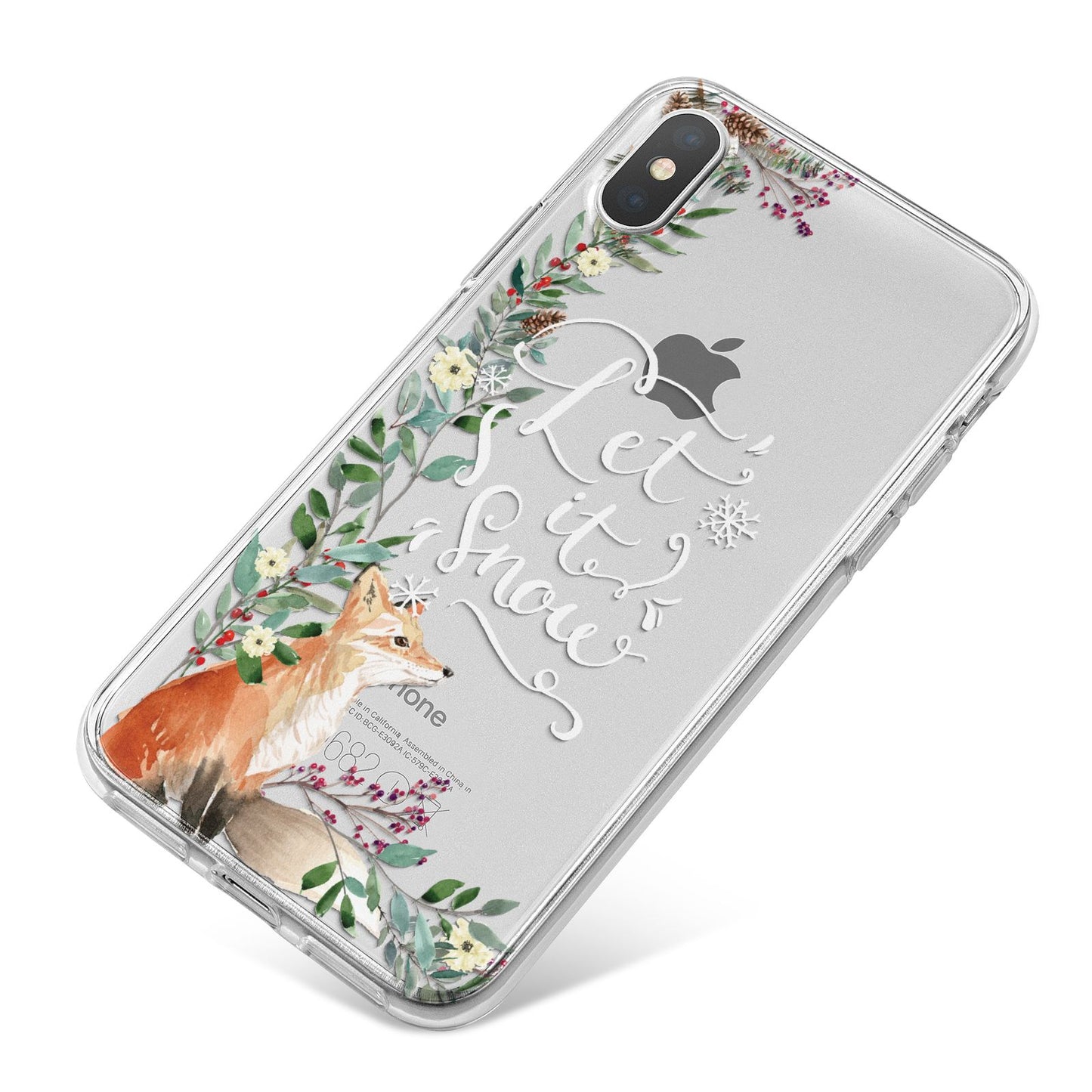 Let It Snow Christmas iPhone X Bumper Case on Silver iPhone