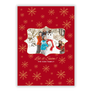 Let it Snow Christmas Photo Upload Greetings Card