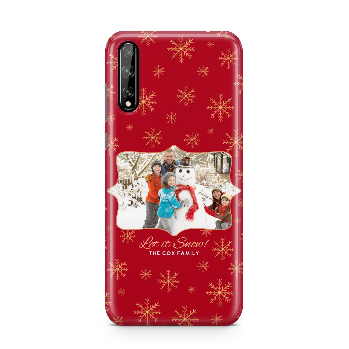 Let it Snow Christmas Photo Upload Huawei Enjoy 10s Phone Case