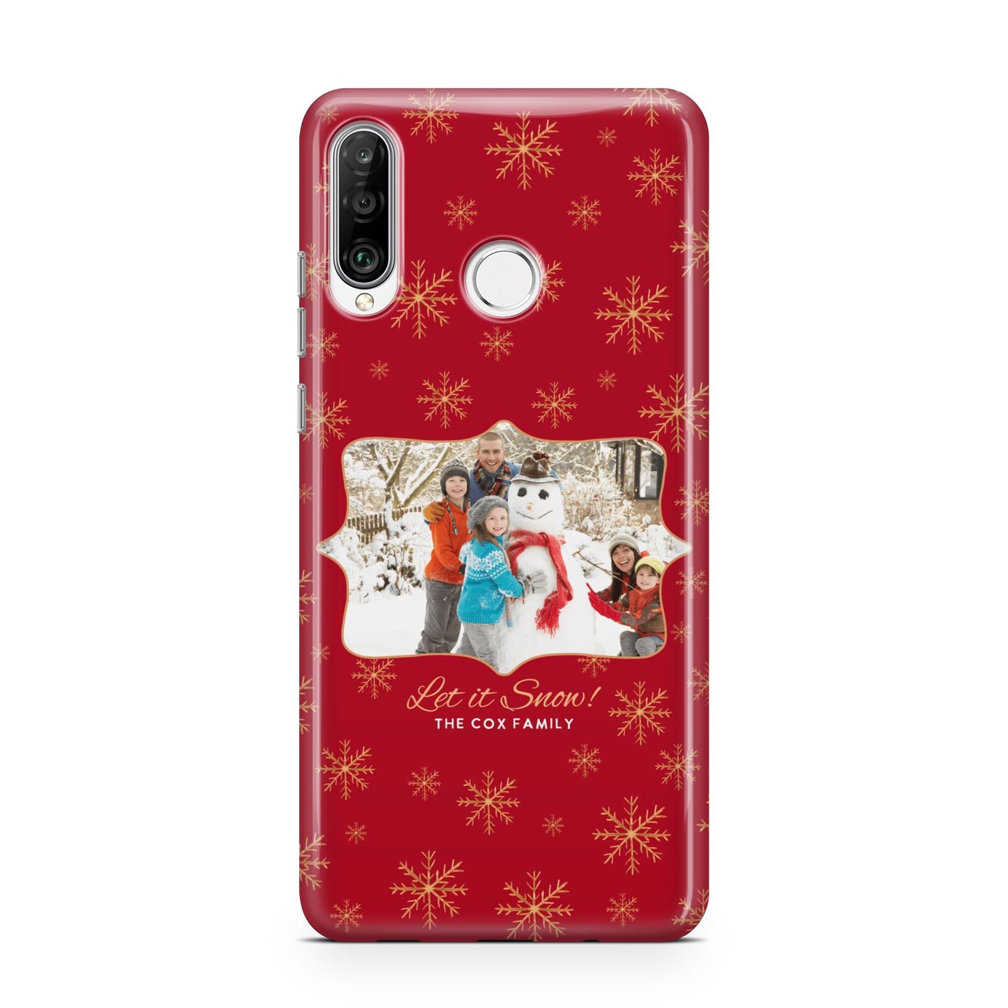 Let it Snow Christmas Photo Upload Huawei P30 Lite Phone Case