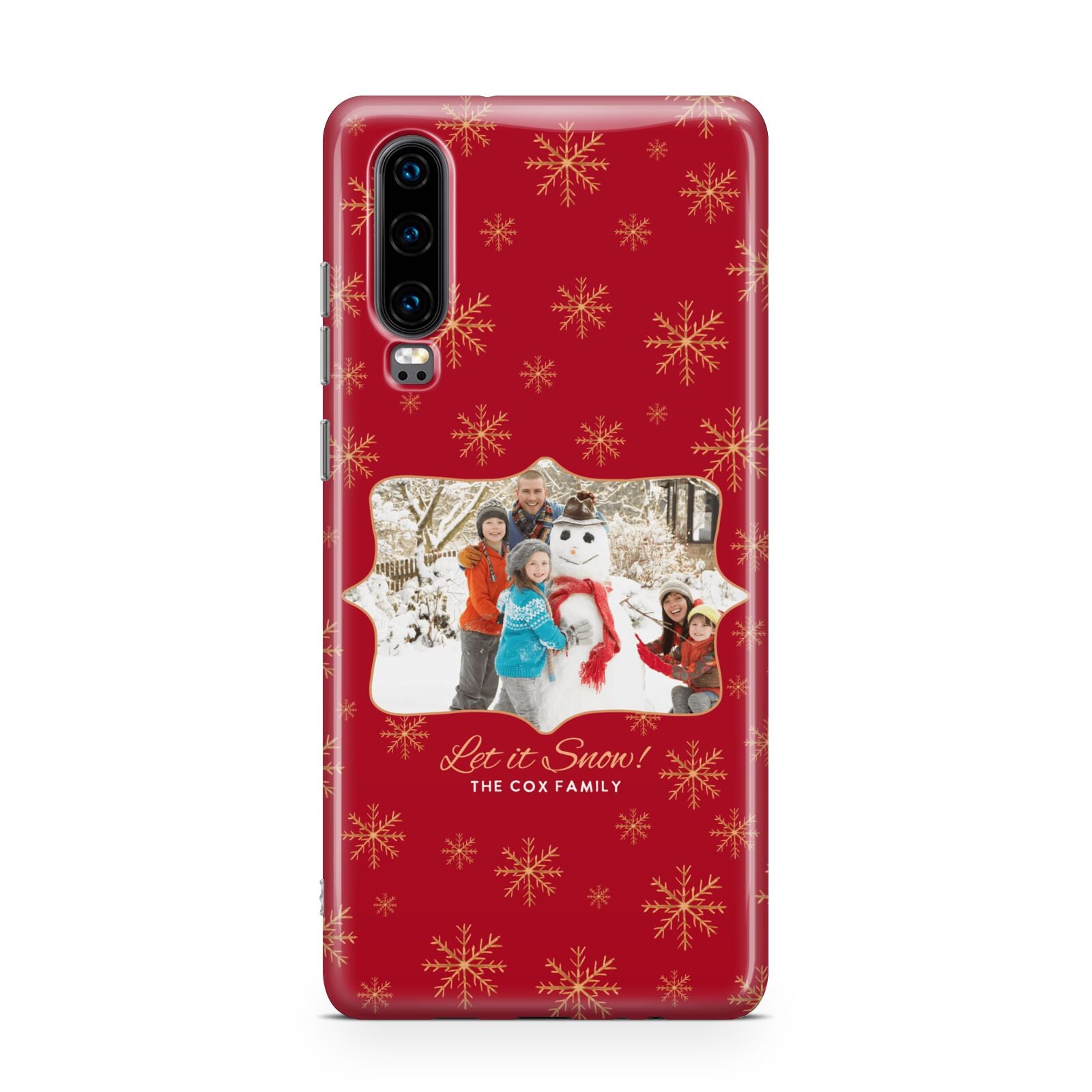 Let it Snow Christmas Photo Upload Huawei P30 Phone Case