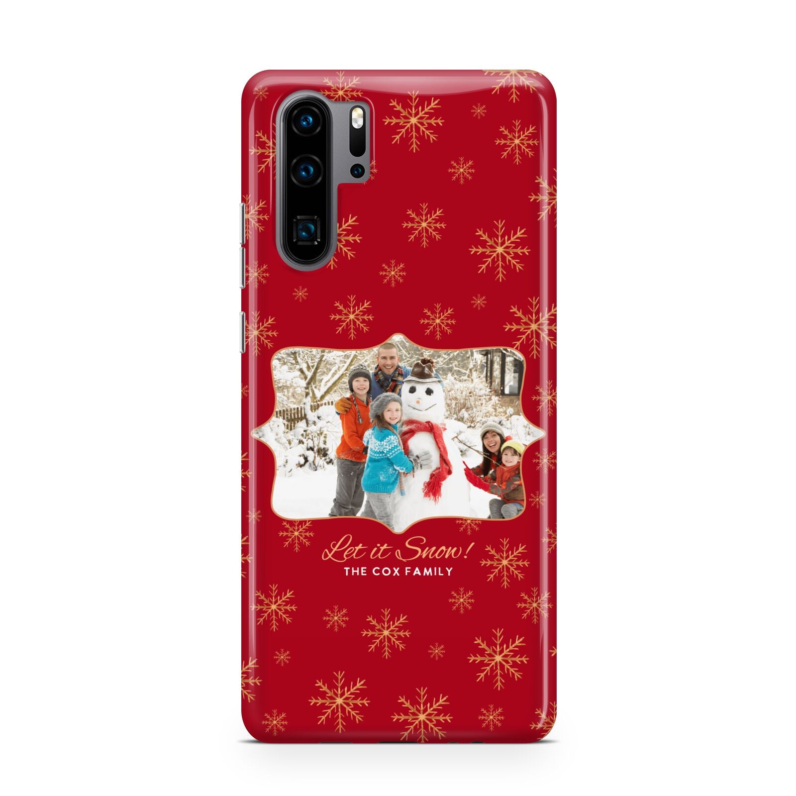 Let it Snow Christmas Photo Upload Huawei P30 Pro Phone Case