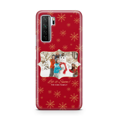 Let it Snow Christmas Photo Upload Huawei P40 Lite 5G Phone Case