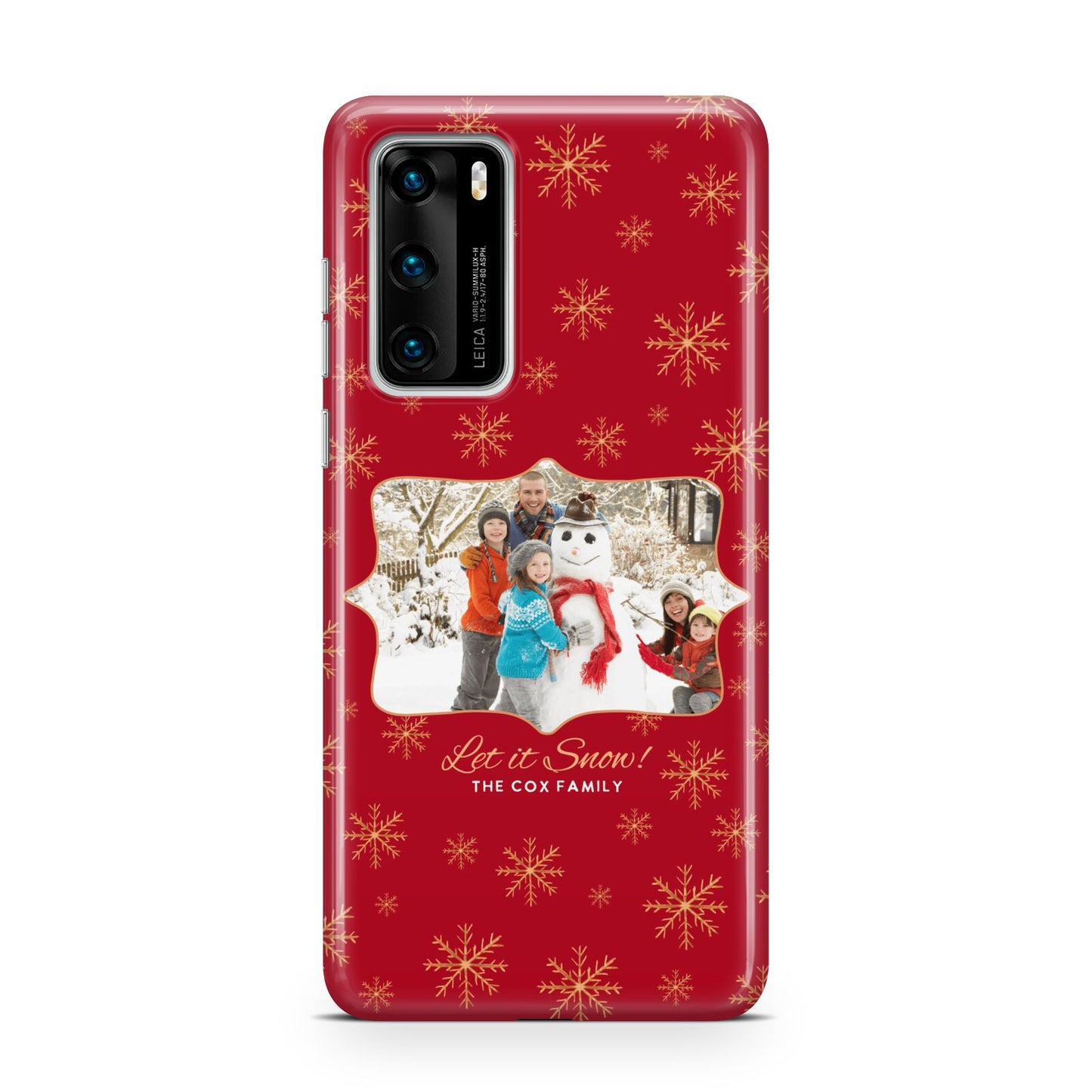 Let it Snow Christmas Photo Upload Huawei P40 Phone Case