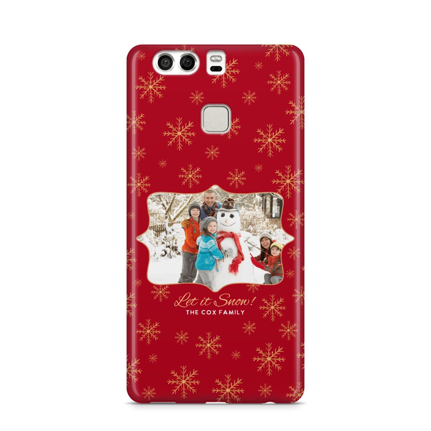 Let it Snow Christmas Photo Upload Huawei P9 Case