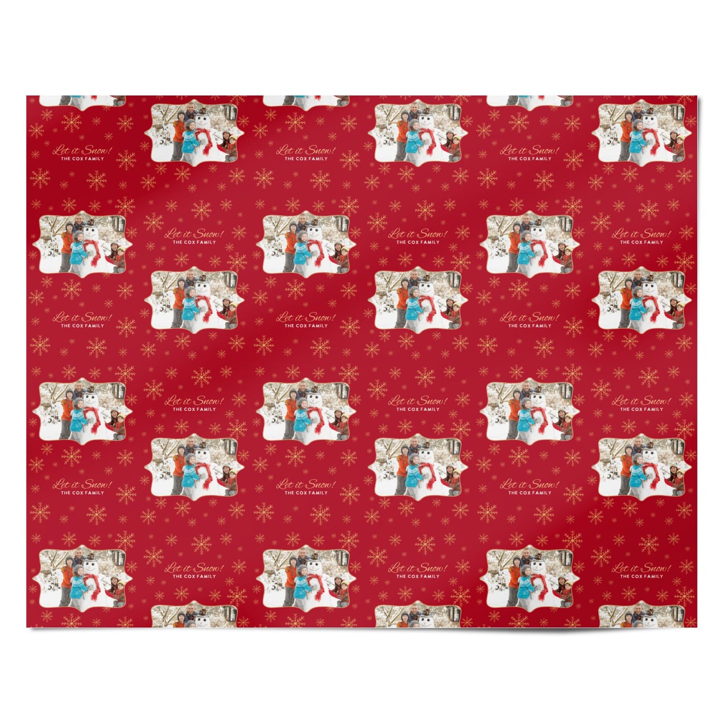 Let it Snow Christmas Photo Upload Personalised Wrapping Paper Alternative