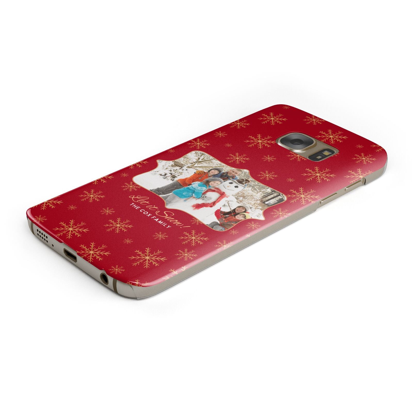 Let it Snow Christmas Photo Upload Samsung Galaxy Case Bottom Cutout