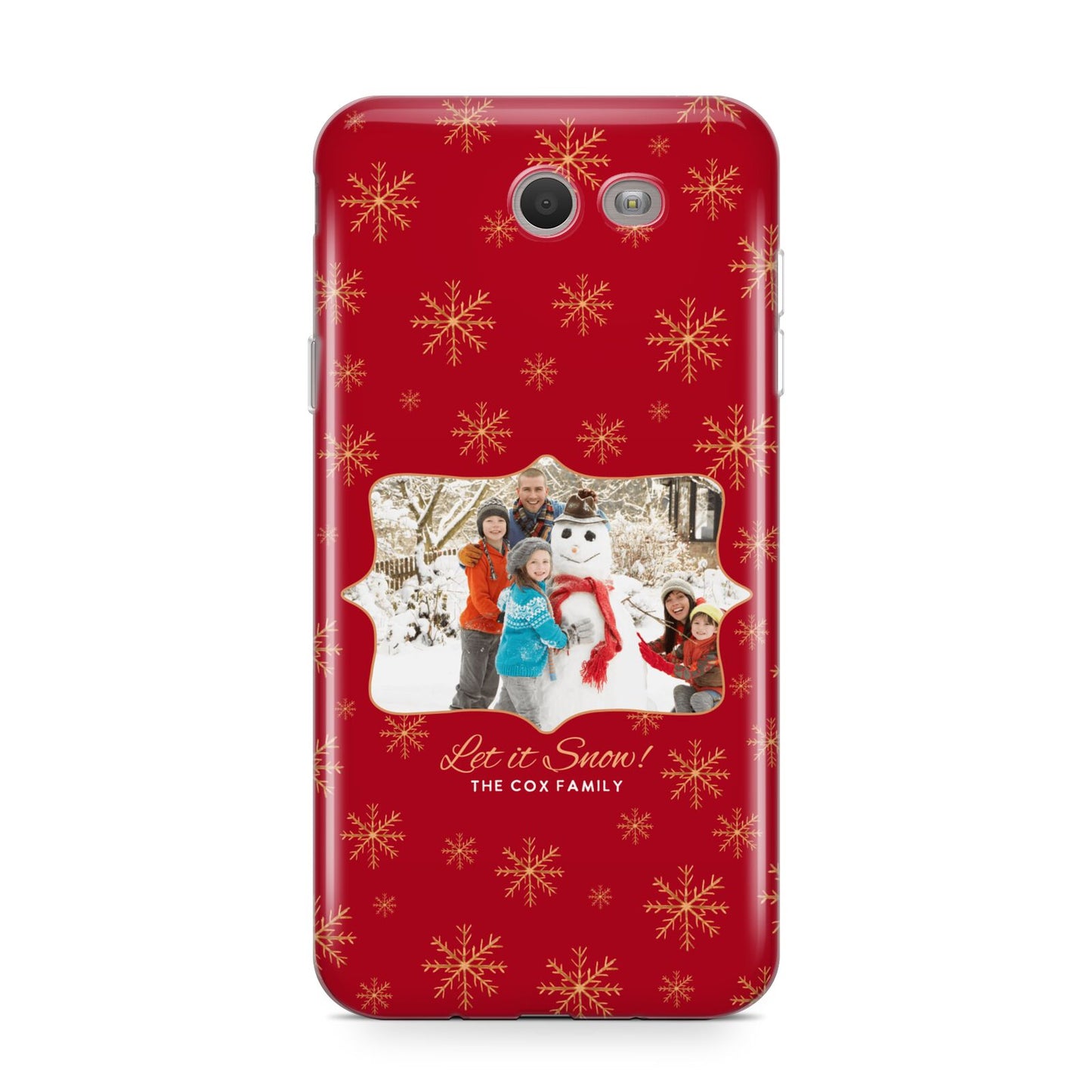 Let it Snow Christmas Photo Upload Samsung Galaxy J7 2017 Case