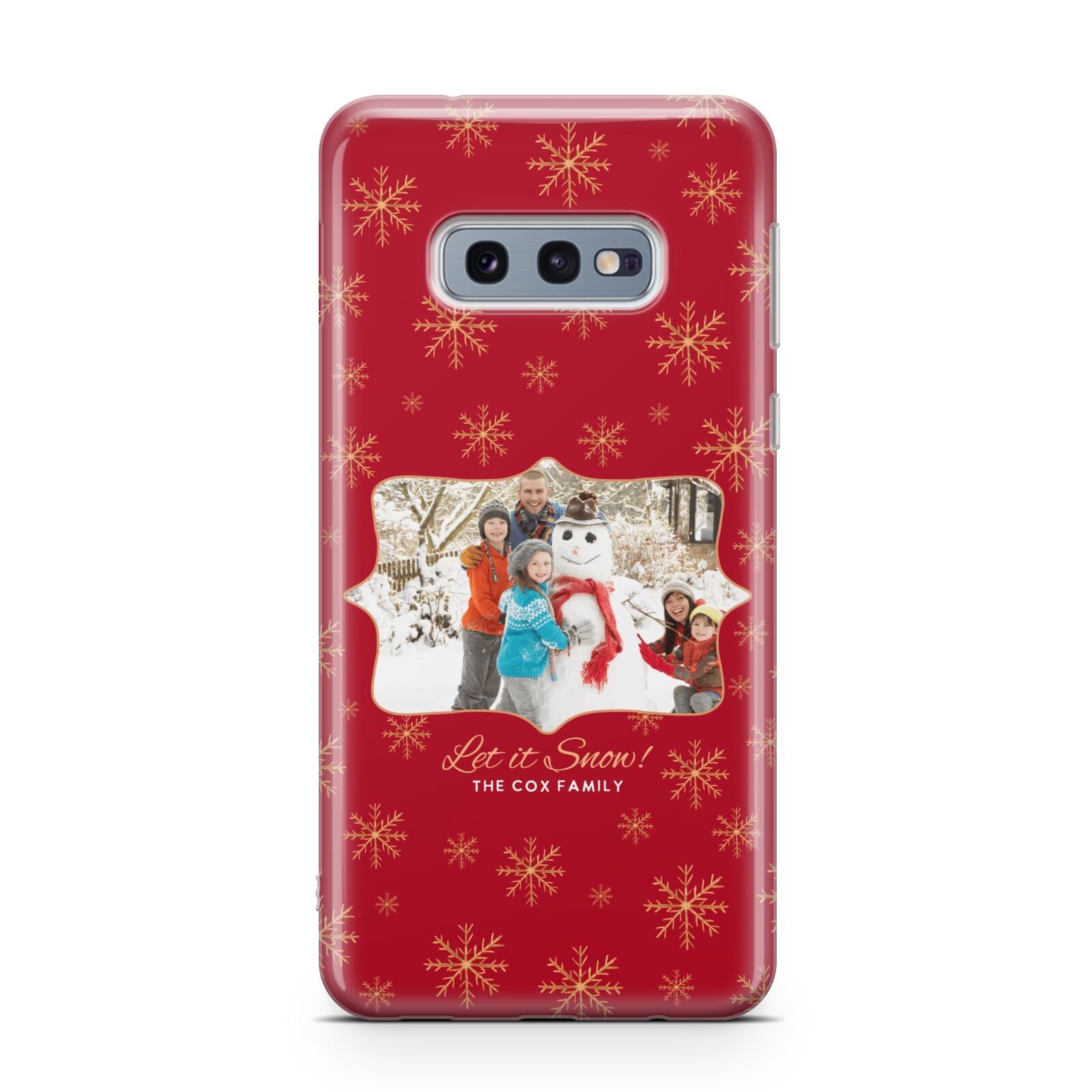 Let it Snow Christmas Photo Upload Samsung Galaxy S10E Case