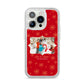 Let it Snow Christmas Photo Upload iPhone 14 Pro Glitter Tough Case Silver