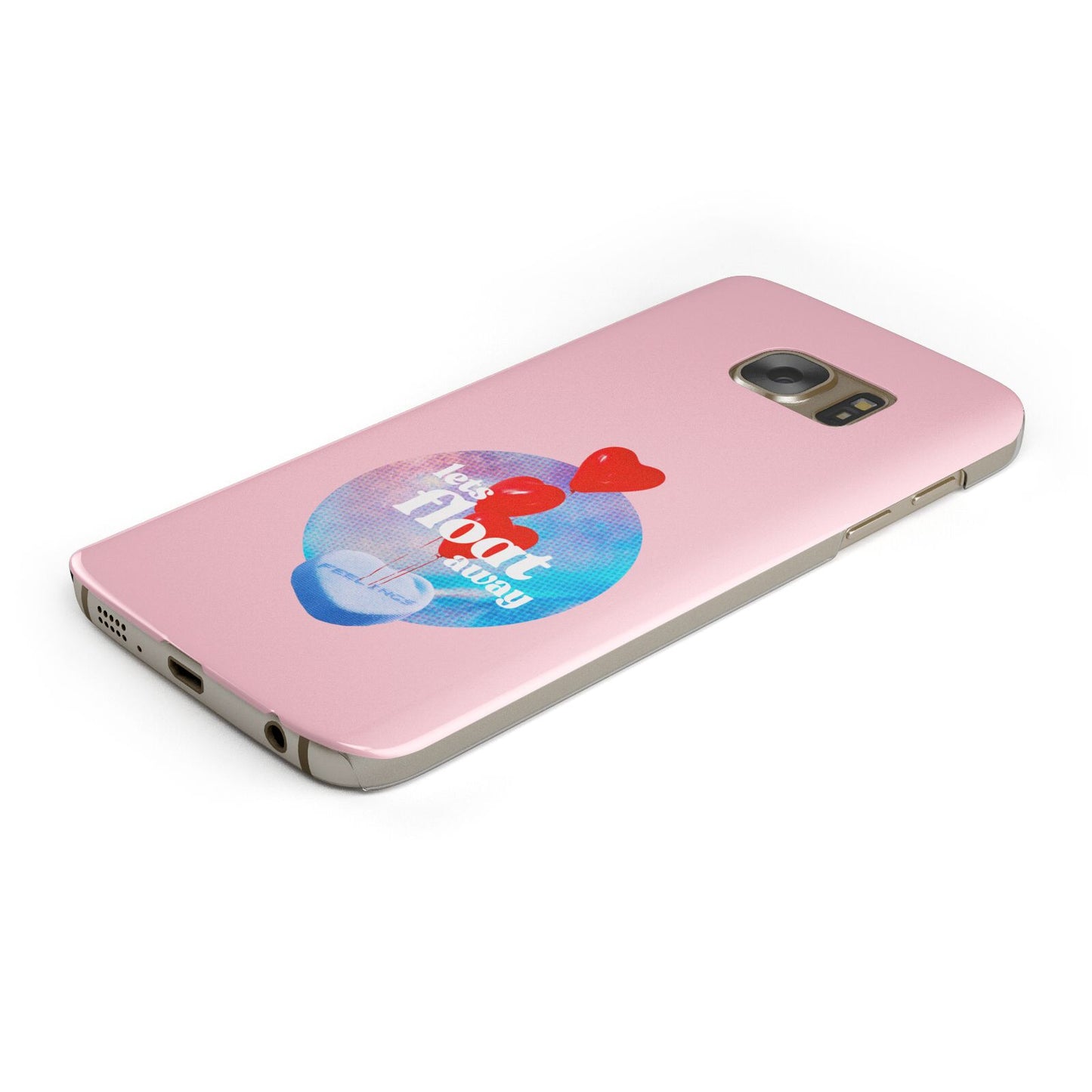 Lets Float Away Valentine Protective Samsung Galaxy Case Angled Image