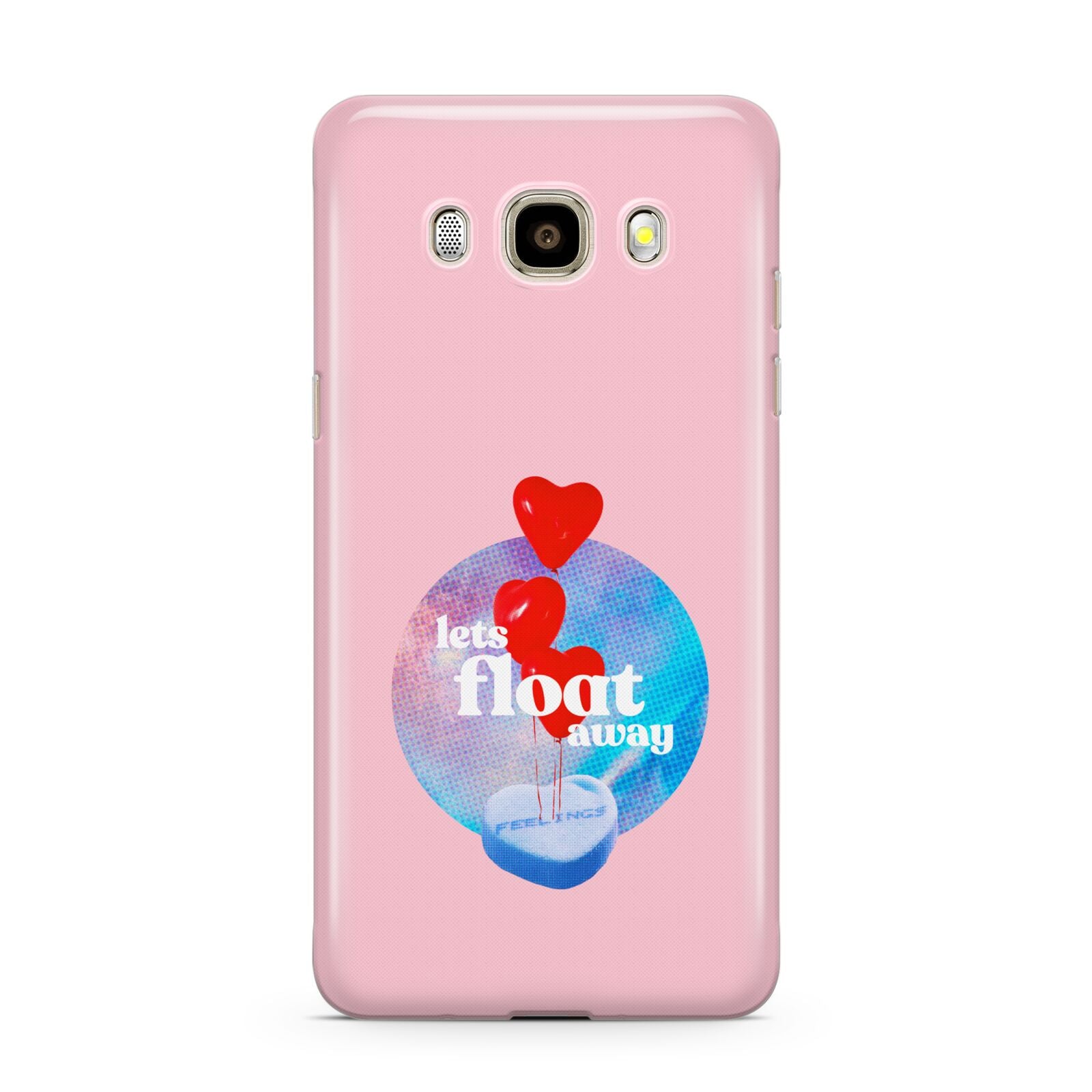 Lets Float Away Valentine Samsung Galaxy J7 2016 Case on gold phone