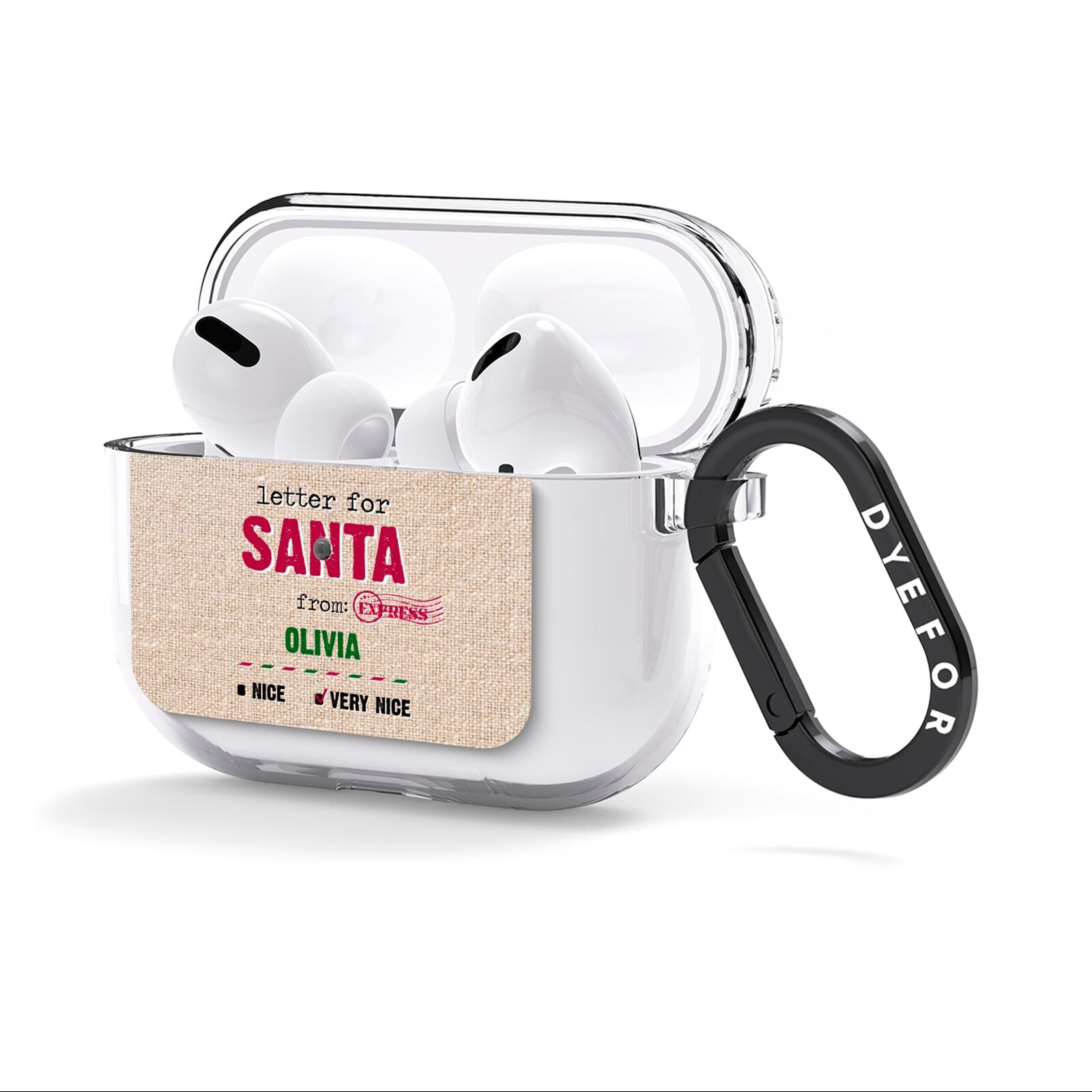 Letters to Santa Personalised AirPods Clear Case 3rd Gen Side Image