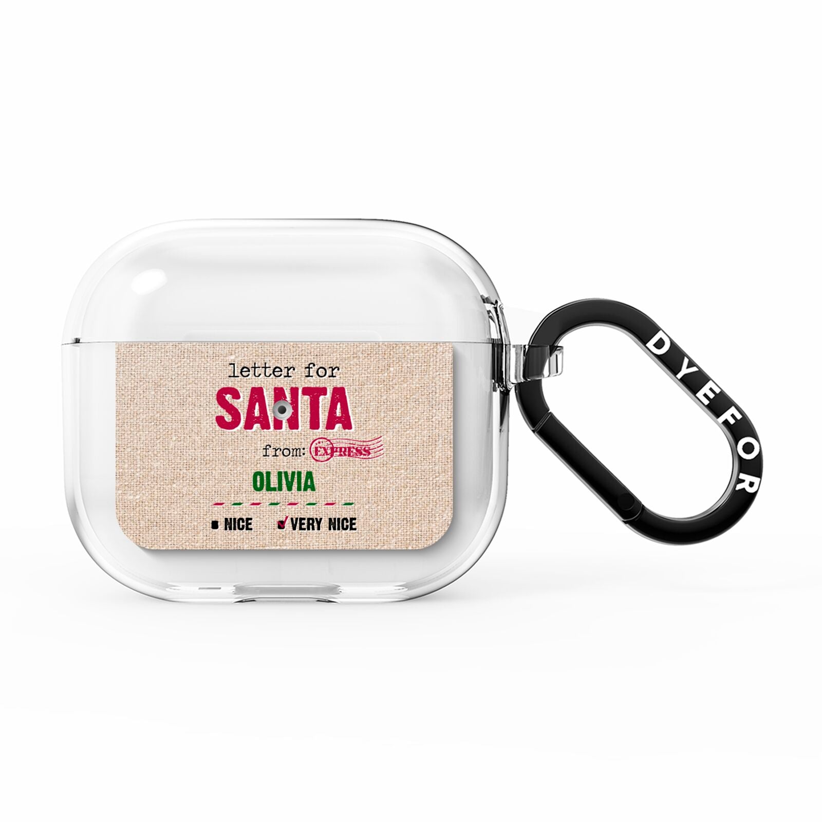 Letters to Santa Personalised AirPods Clear Case 3rd Gen