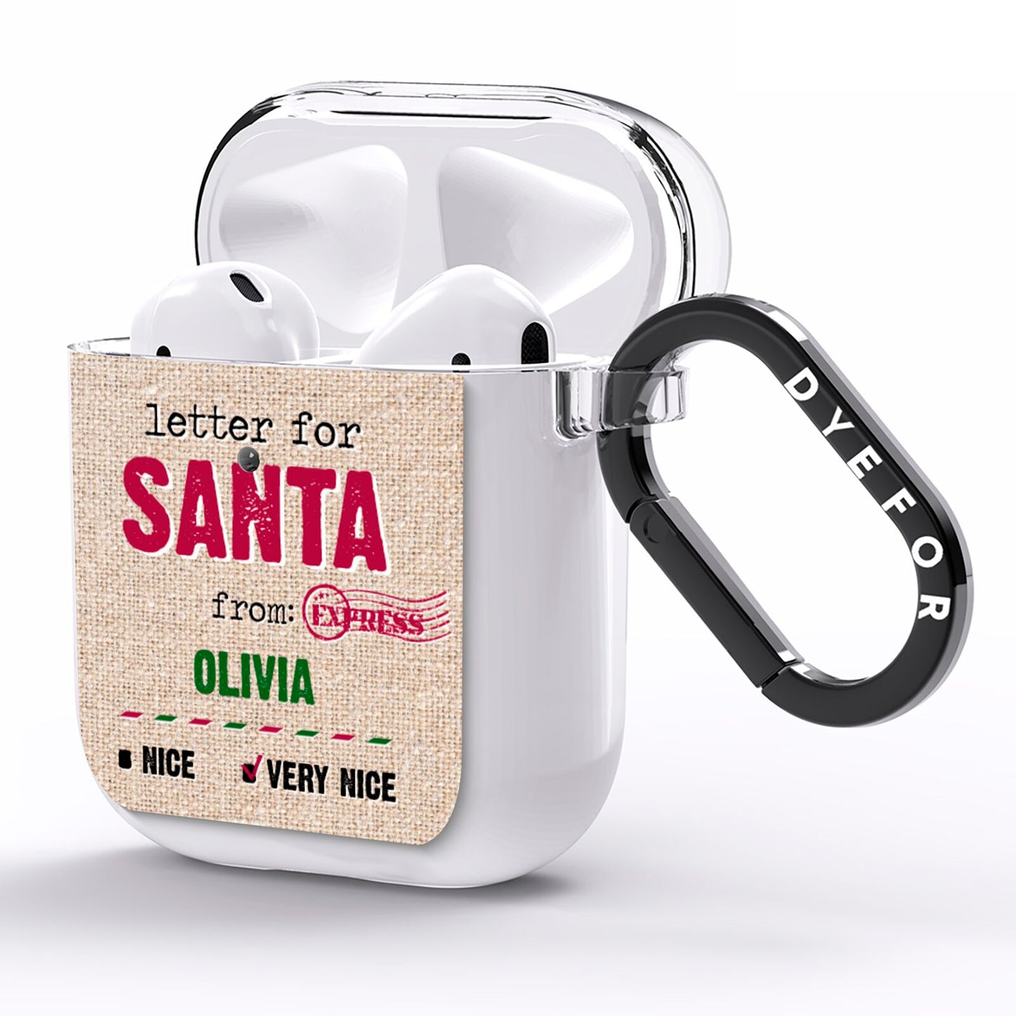 Letters to Santa Personalised AirPods Clear Case Side Image