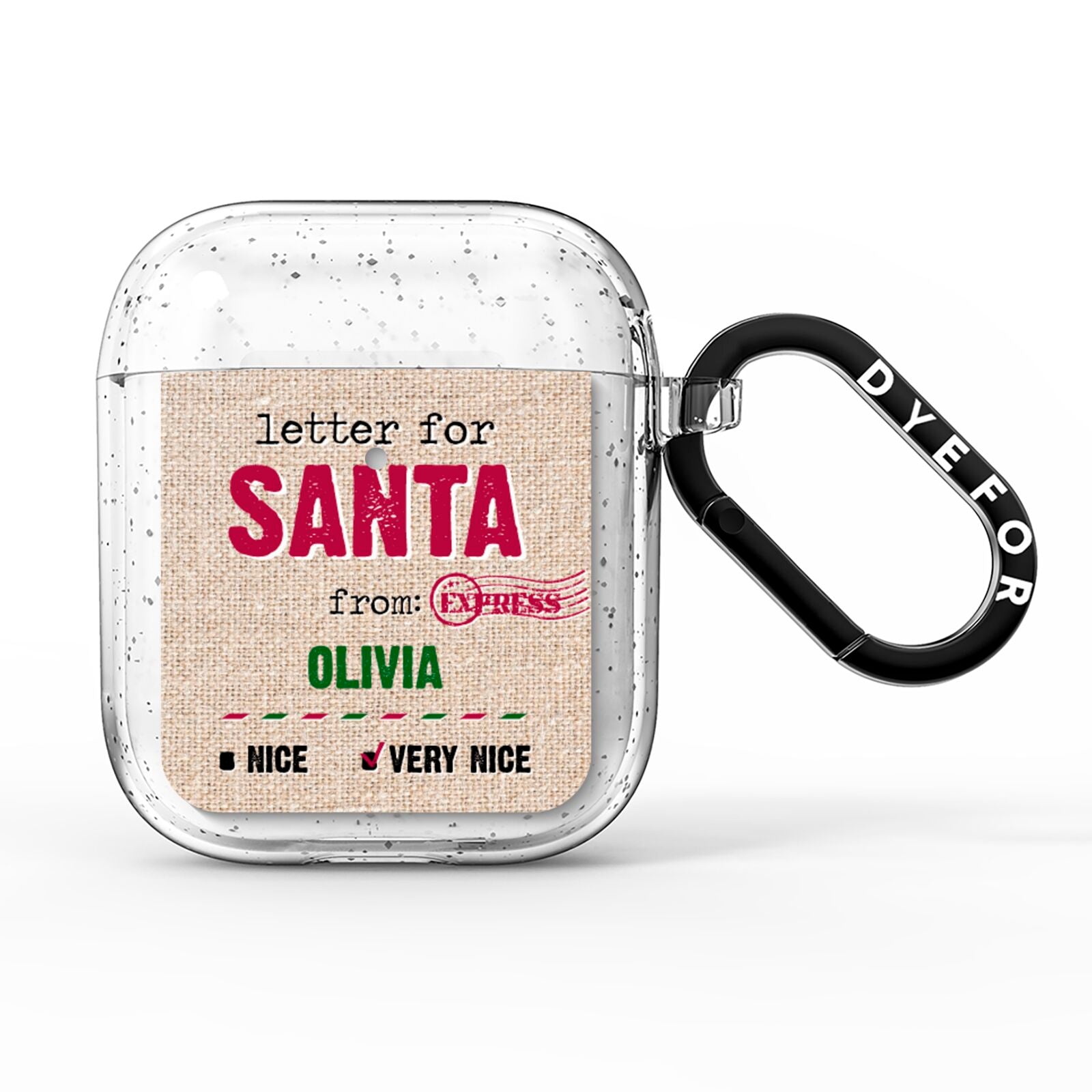 Letters to Santa Personalised AirPods Glitter Case