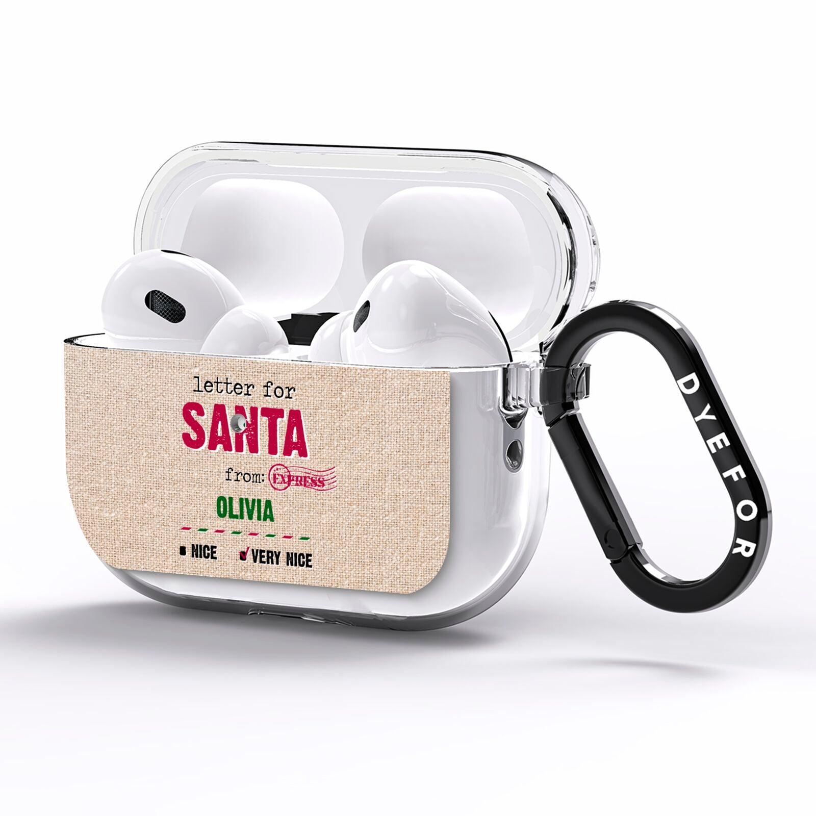 Letters to Santa Personalised AirPods Pro Clear Case Side Image