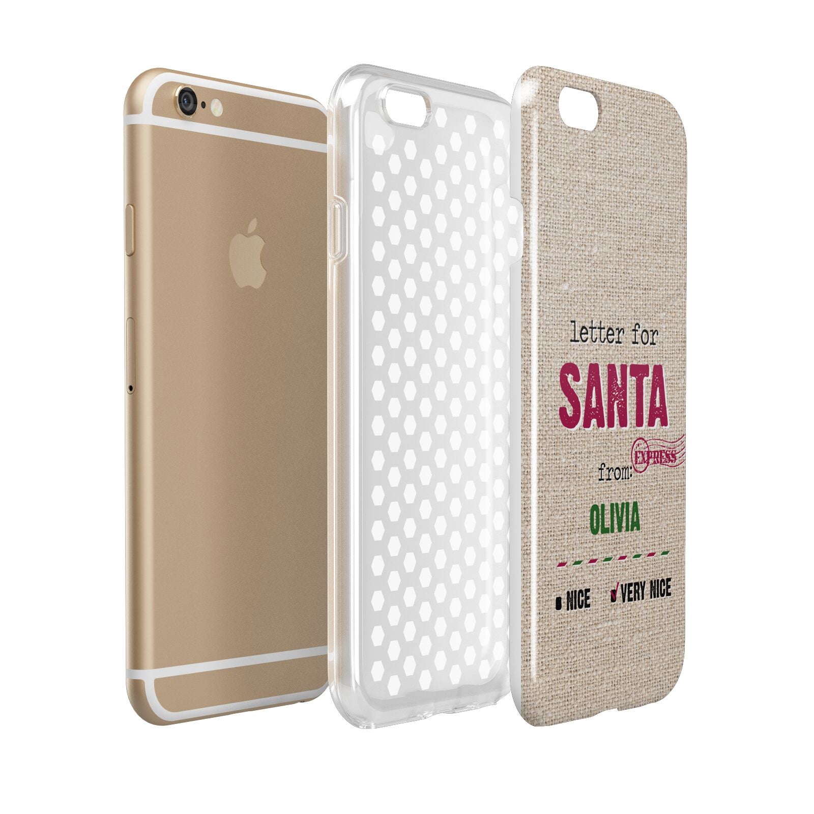 Letters to Santa Personalised Apple iPhone 6 3D Tough Case Expanded view