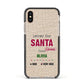 Letters to Santa Personalised Apple iPhone Xs Impact Case Black Edge on Gold Phone