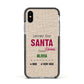 Letters to Santa Personalised Apple iPhone Xs Impact Case Black Edge on Silver Phone