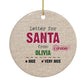 Letters to Santa Personalised Circle Decoration Back Image
