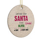 Letters to Santa Personalised Circle Decoration Side Angle