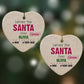 Letters to Santa Personalised Heart Decoration on Christmas Background