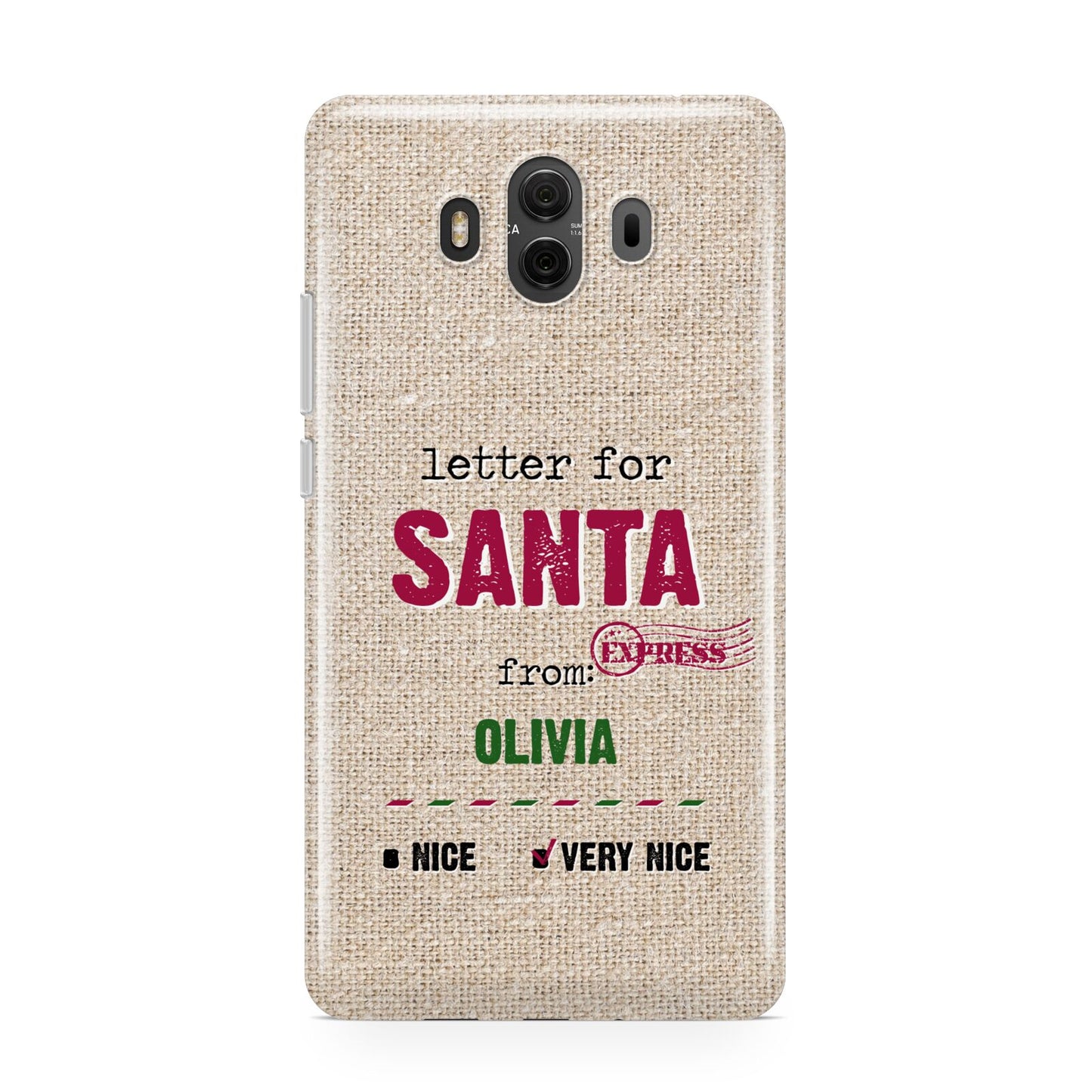 Letters to Santa Personalised Huawei Mate 10 Protective Phone Case