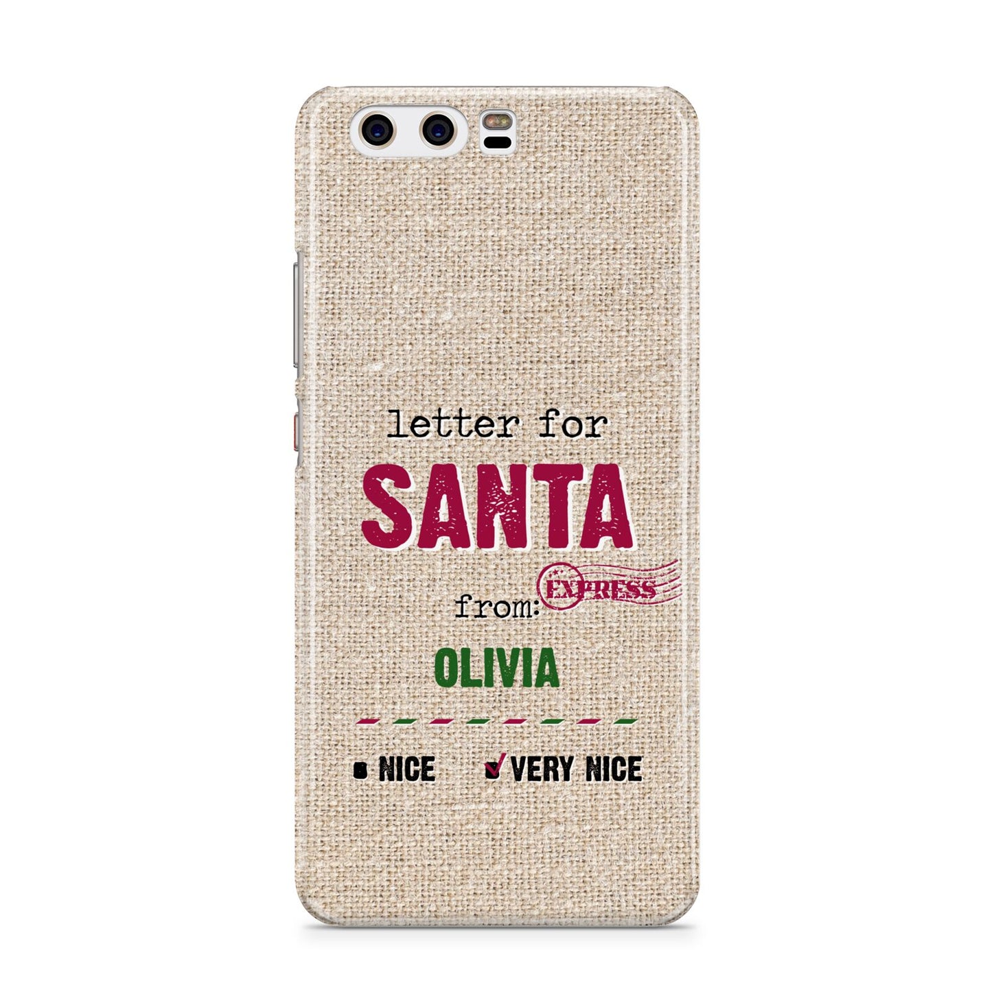 Letters to Santa Personalised Huawei P10 Phone Case