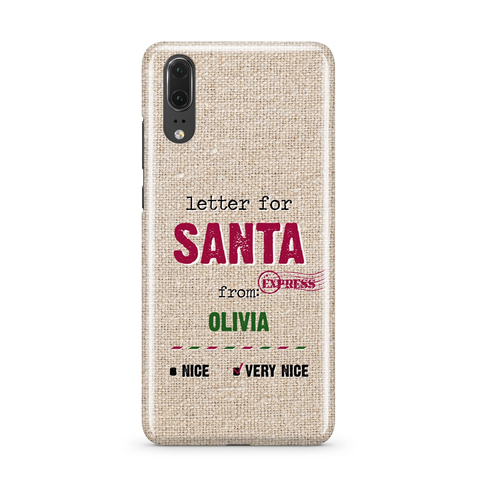 Letters to Santa Personalised Huawei P20 Phone Case