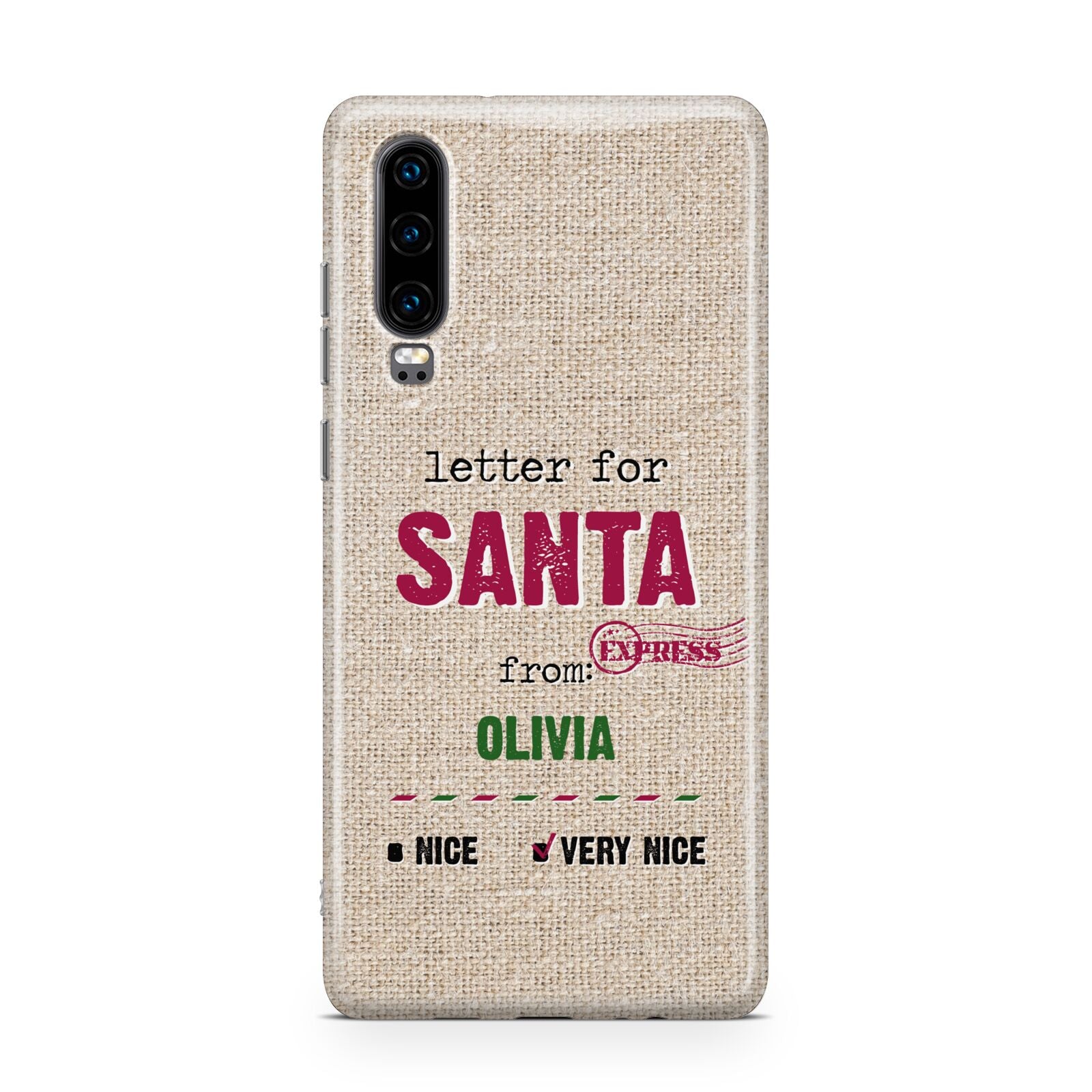 Letters to Santa Personalised Huawei P30 Phone Case